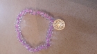 Bracelet élastique perle rose pâle et son soleil