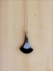 Collier argent pendentif en céramique émaillé gris/noir avec incrustation