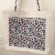 Large sac shopping / tote bag / cabas en lin avec décoration matelassée. 