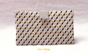 Portefeuille graphique etoiles japonaises jaunes, noires et grises - gris