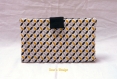 Portefeuille graphique etoiles japonaises jaunes, noires et grises - noir