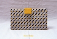 Portefeuille graphique etoiles japonaises jaunes, noires et grises - jaune
