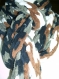 Écharpe tricot en fil de velours, chiné marron,gris,beige, noire. long 2,90 mètres 
