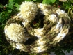 Écharpe tricoté avec les doigts 2 mètres de long 
