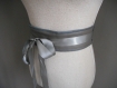 Ceinture obi en cuir gris foncé, ceinture de grossesse, serre taille. 