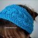 Bandeau hiver tricoté turquoise 'alya' 