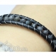 Bracelet homme style shamballa cuir vÉritable perles Ø 4mm pierre naturelle agate onyx mat noir p103 