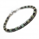 Nouvelle collection Élégant bracelet homme/men's perles 4mm pierre naturelle serpentine hématite fermoir mousqueton métal inoxydable 
