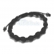 Bracelet style shamballa homme/men's perles/beads acrylique noir mat 8mm + hématite + fil nylon nm04 