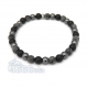 Bracelet homme perles 6mm en pierre naturelle larvikite labradorite gris mat, agate (onyx) noir, hématite tr487 
