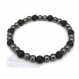 Bracelet bijoux homme/men's perles 6mm lave volcanique noir + hématite noir disponible en 5 tailles 