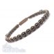 Bracelet style shamballa homme/men's perles/beads + hématite noir 4mm+ fil nylon beige 