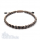 Bracelet style shamballa homme/men's perles/beads + hématite noir 4mm+ fil nylon beige 