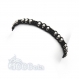 Bracelet style shamballa homme/men's perles métal inoxydable inox Ø 5mm fil nylon noir 