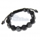 Bracelet style shamballa homme/men's perles/beads agate noir + hématite + fil nylon 
