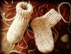 Chaussons-chaussettes laine, 36 / 42 unisexe écru 