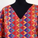Tunique ample rouge et multicolore africa en coton imprimé ethnique 