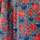 Tunique ample grise, rouge et bleue africa en coton imprimé motifs fleurs 