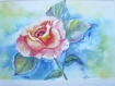 Aquarelle rose originale sur papier