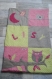 Couverture bébé gris, vert et rose, thème oiseaux chouette pour lisy 