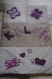 Couverture bébé gris et violet, thème papillons pour kelya 