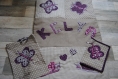 Couverture bébé gris et violet, thème papillons pour kelya 