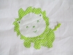 Couverture bébé thème jungle, vert anis, blanc 