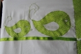 Couverture bébé thème oiseaux, vert et blanc