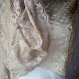 Echarpe, foulard crochet et dentelle de calais beige - 656 