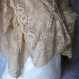 Echarpe, foulard crochet et dentelle de calais beige - 656 