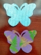 Lot de 7 papillons papier/coton recyclé/paillettes/fabrication artisanale/inde 