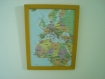 Cadre jaune decor carte européen 