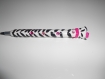 1 stylo bille recostumisé coeur zebre avec strass en pate polymère / fimo