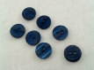 Bouton rond bleu acrylique Ø 1,2 cm lot de 7 