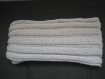 Echarpe homme/femme laine merinos et baby alpaga couleur gris clair tricot fait main