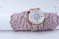 Montre bracelet élastique dentelle beige montre poignet tatouage de couverture coffret cadeau noel 