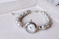 Montre bracelet en perles grises bracelet en perles grises montre pour femme bijou 