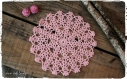Napperon rond au crochet fait main en 100% coton couleur rose 