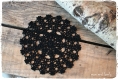 Napperon rond au crochet fait main en 100% coton couleur noir 