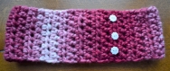 Bandeau de tête/headband rose au crochet 