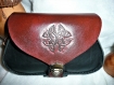 Escarcelle / sac ceinture celtique en cuir 