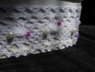 Boîte carrée ruban & dentelle (crochet) blanche mariage 
