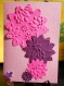 Carte double rose et violet papillon 
