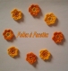 Fleurs jaunes d'or et orange au crochet en coton 