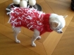 Manteau ..pull...laine rose et blanche petit chien chihuahua entre 1kg500 et 2kg00 