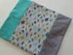 Couverture bébé en tissus minkee et coton thème animaux origami 