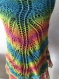 Châle tricote à la main multicolore 