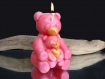Petite bougie ours câlin parfum fraise coloris rose-doré irisé@decomatine 