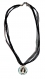 Collier organza noir avec cabochon synthétique * couturière aux yeux noirs * 