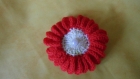 Fleur au crochet en laine - pièce unique